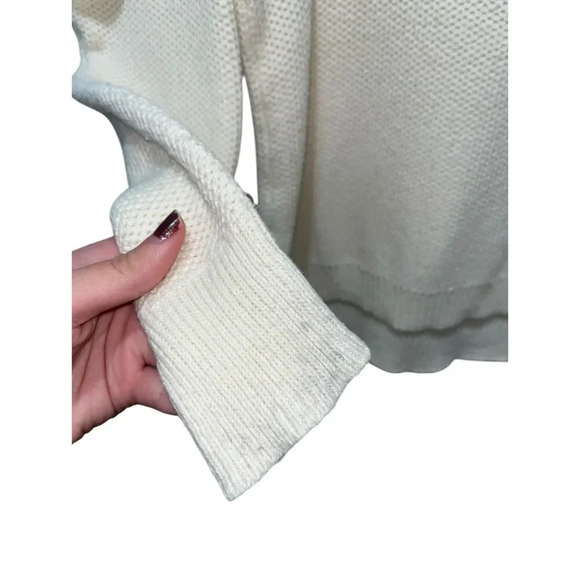Madewell Women's Turtleneck Sweater Off White Size Small Textured Knit - Picture 5 of 8